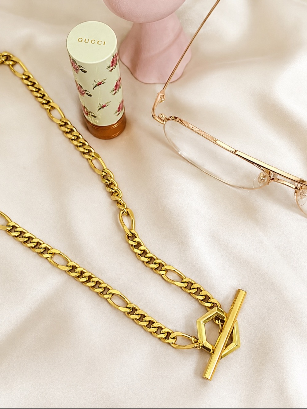 F+ H Studios 14k Gold Plated Chain Toggle Necklace